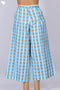 Cambric Cotton Block Printed Palazzo Pants With Side Zip Opening